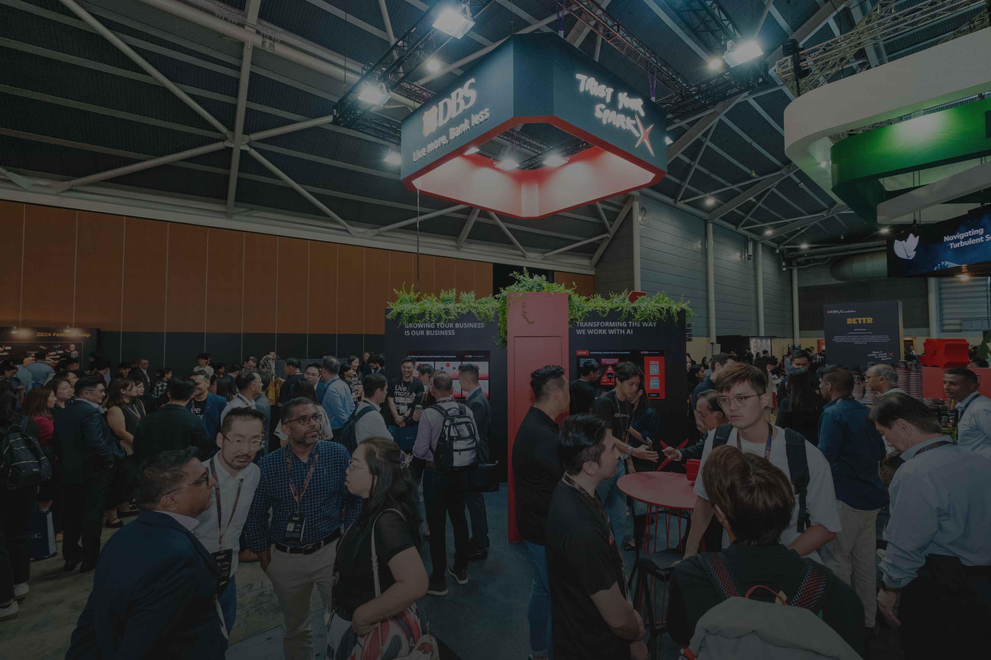 Exhibition stand at a past Singapore FinTech Festival