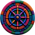 Capital theme icon, a woven wheel