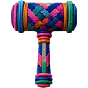 Policy theme icon, a woven gavel