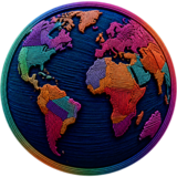 Geoeconomic theme icon, a woven globe