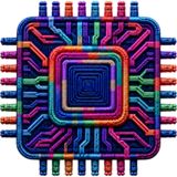 Technology theme icon, a woven microchip