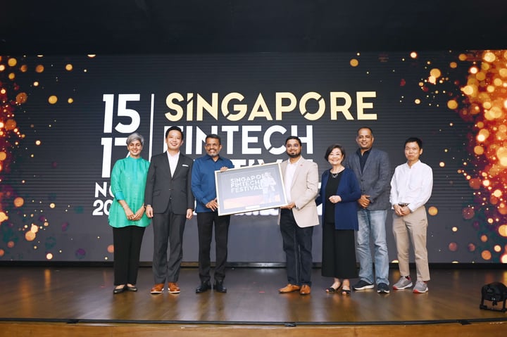 Winners on stage at the SFF FinTech Excellence Awards